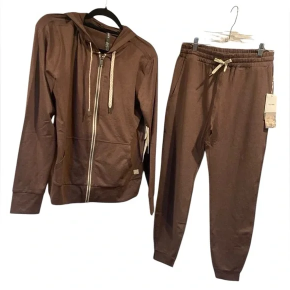 RARE Fossil Color Worn Once Vuori Performance Jogger & Hoodie Set - Size S LONG - Picture 7 of 13